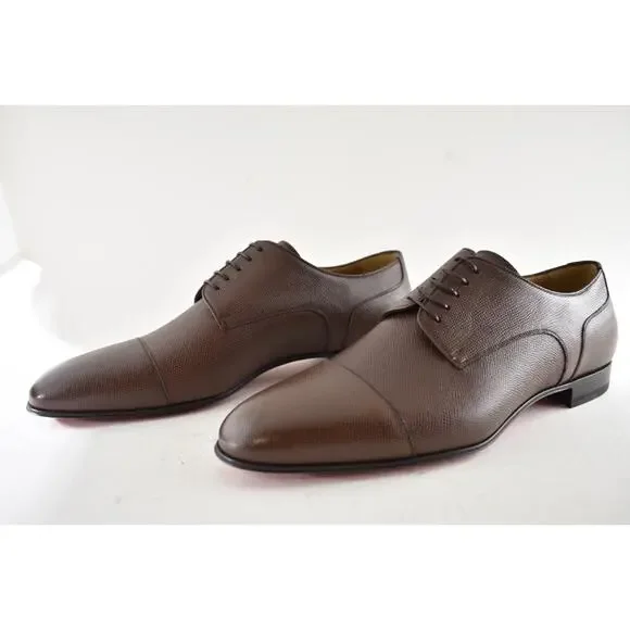 Christian Louboutin Surcity Flat Brown Leather Dress Oxford Derby Loafer 46 13 Christian Louboutin Surcity Flat Brown Leather Dress Oxford  main image 2